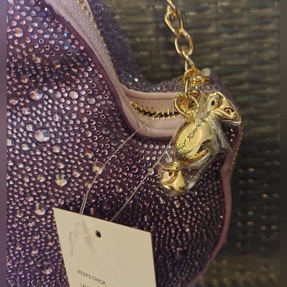 EXCLUSIVE Betsey Johnson Kitsch Peeps Lavender Chick Rhinestone Crossbody Bag - Picture 4 of 7
